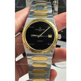 Vacheron Constantin Historiques 222 Super Clone 37MM Two Tone Casing Watch in Black Dial 