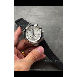 Vacheron Constantin Super Clone Overseas Chronograph Steel Dial Swiss Watch - Rubber Strap