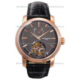 Vacheron Constantin Traditionelle 14-Day Tourbillon Grey Dial Rose Gold 1:1 Mirror Replica Watch 