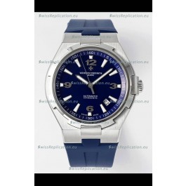 Vacheron Constantin Overseas 1:1 Mirror Swiss Replica Watch in Steel Blue Dial - Rubber Strap
