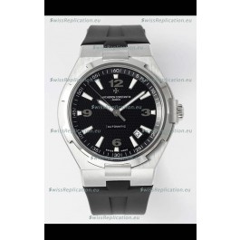 Vacheron Constantin Overseas 1:1 Mirror Swiss Replica Watch in Black Dial - Rubber Strap