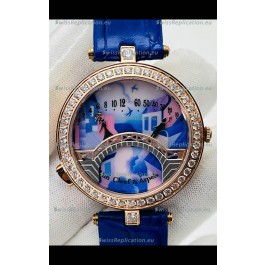 Van Cleef & Arpels Lady Arpels Pont des Amoureux in Rose Gold Blue Strap