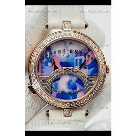 Van Cleef & Arpels Lady Arpels Pont des Amoureux in Rose Gold White Strap