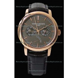 Vacheron Constantin Traditionnelle Day Date Pink Gold Swiss Replica Watch 