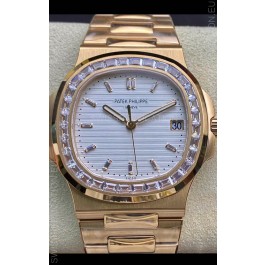 Patek Philippe Nautilus 5711/1R 1 1:1 Mirror Replica Watch in White Dial Rose Gold