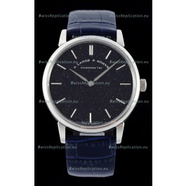 A.Lange & Sohne Saxonia Thin Swiss Replica Watch Steel Case Blue Dial