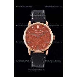 A.Lange & Sohne Saxonia Thin Swiss Replica Watch Rose Gold Case Starry Dial