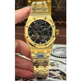 Audemars Piguet Royal Oak Super Clone Openworked Yellow Gold Watch