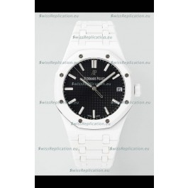 Audemars Piguet Royal Oak 15500 White Ceramic Super Clone Black Dial Watch 