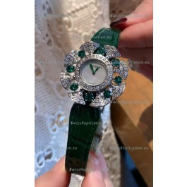 Bvlgari Divas's Dream Edition Watch in Steel Casing - Diamonds Paved Bezel Swiss Replica