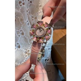 Bvlgari Divas's Dream Edition Watch in Rose Gold Casing - Diamonds Paved Bezel Swiss Replica