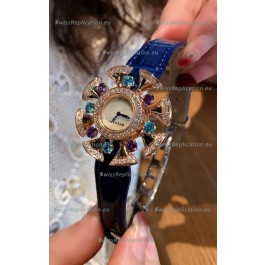 Bvlgari Divas's Dream Edition Watch in Rose Gold Casing - Diamonds Paved Bezel Swiss Replica