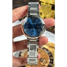 Ballon De Cartier Blue Dial 1:1 Mirror Swiss Replica Watch in 904L Steel Casing - 42MM