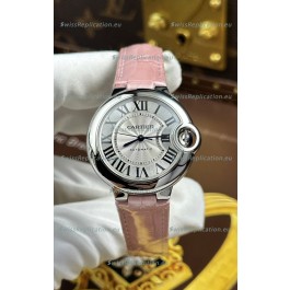 Ballon De Cartier Swiss Automatic 1:1 Mirror Quality 33MM in Pink Strap
