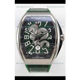 Franck Muller Vanguard Super Clone Yachting Dragon V45 Green Dial Stainless Steel Case Watch 