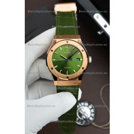 Hublot Super Clone Classic Fusion Titanium Rose Gold Green Dial 42MM Watch