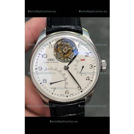 IWC Portuguese Genuine Swiss Tourbillon Movement Steel Watch in White Dial