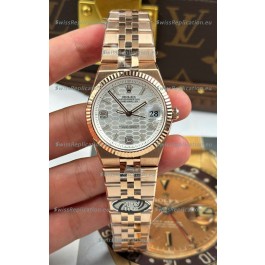 Rolex Land-Dweller 127235 Steel Honeycomb Rose Gold 36MM Swiss Replica Watch 