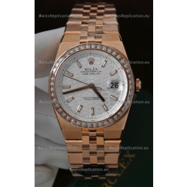 Rolex Land-Dweller 127335 Steel Honeycomb Rose Gold 40MM Swiss Replica Watch 