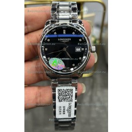 Longines Master Collection Automatic Moonphase Black Dial Swiss Replica Watch Steel Strap