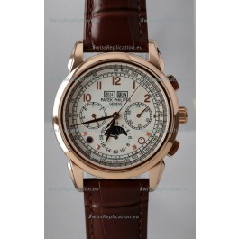 Patek Philippe Grand Complications 5270 Swiss Replica Watch in Rose Gold Casing White Dial