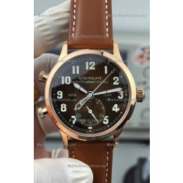 Patek Philippe Complications 5524G Calatrava Travel Time Blue Dial Replica Watch 