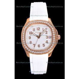 Patek Philippe Super Clone Aquanaut Rose Gold White Dial 38.5MM Watch 