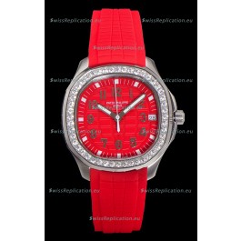 Patek Philippe Super Clone Aquanaut Stainless Steel Red Dial 38.5MM Watch 