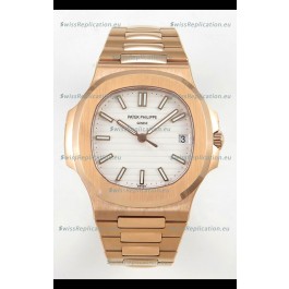 Patek Philippe Super Clone Nautilus 5711/1R-001 in Rose Gold White Dial