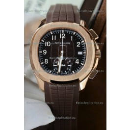 Patek Philippe Aquanaut Super Clone 5968 Chronograph Rose Gold Casing Brown Dial Watch 