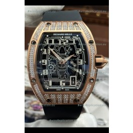 Richard Mille RM67-01 Rose Gold Mossanites Casing 1:1 Swiss Replica Watch
