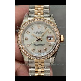 Rolex Datejust Super Clone Mother of Pearl Dial 2 Tone Rose Gold Watch 28MM