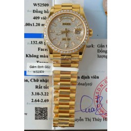 Rolex Day Date Super Clone Yelllow Gold Plated Custom Modified Diamonds Paved Watch