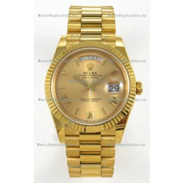 Rolex Day Date Super Clone Gold Roman Dial 40MM 220 Grams Swiss Replica watch 