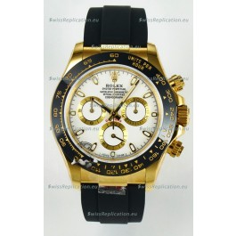 Rolex Daytona Super Clone 116518 Yellow Gold White Dial Original Cal.4130 Movement