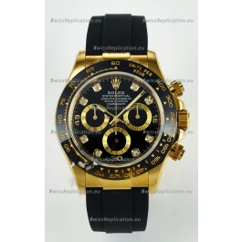 Rolex Daytona Super Clone 116518 Yellow Gold Black Dial Original Cal.4130 Movement