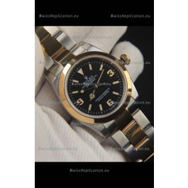 Rolex Explorer I Japanese Movement Replica Watch in Two Tone Black Dial 36MM