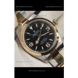 Rolex Explorer I Japanese Movement Replica Watch in Two Tone Black Dial 39MM