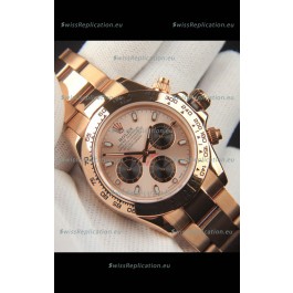 Rolex Daytona Japanese Movement Gold Casing Replica Watch in Champange Dial