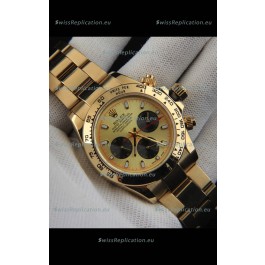 Rolex Daytona Japanese Movement Gold Casing Replica Watch in Gold Dial 