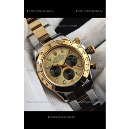 Rolex Daytona Japanese Movement Two Tone Gold Casing Watch in Gold Dial 