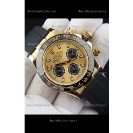 Rolex Daytona Japanese Movement Gold Casing Replica Watch in Gold Dial 