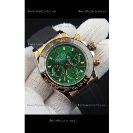 Rolex Daytona Japanese Movement Gold Casing Replica Watch in Green Dial 
