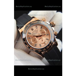 Rolex Daytona Japanese Movement Gold Casing Replica Watch in Champange Dial 