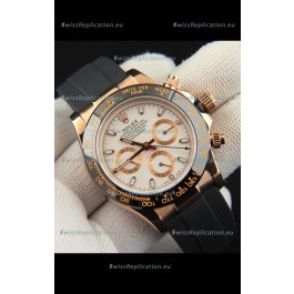 Rolex Daytona Japanese Movement Gold Casing Replica Watch in White Dial 
