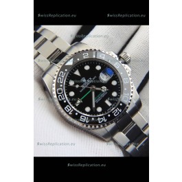 Rolex GMT Masters II Japanese Movement Replica Watch Steel Case Black Dial