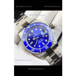 Rolex Submariner Japanese Replica Watch 904L Steel - Ceramic Bezel in Blue