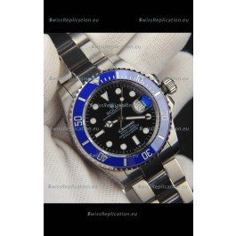 Rolex Submariner Japanese Replica Watch 904L Steel Black Dial Blue Ceramic Bezel 