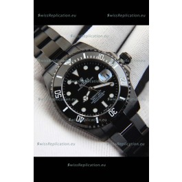 Rolex Submariner Japanese Replica Watch in PVD Coating Black Dial 