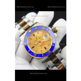 Rolex Submariner Japanese Replica Watch in 2 Tone Yellow Gold Casing Gold Dial 